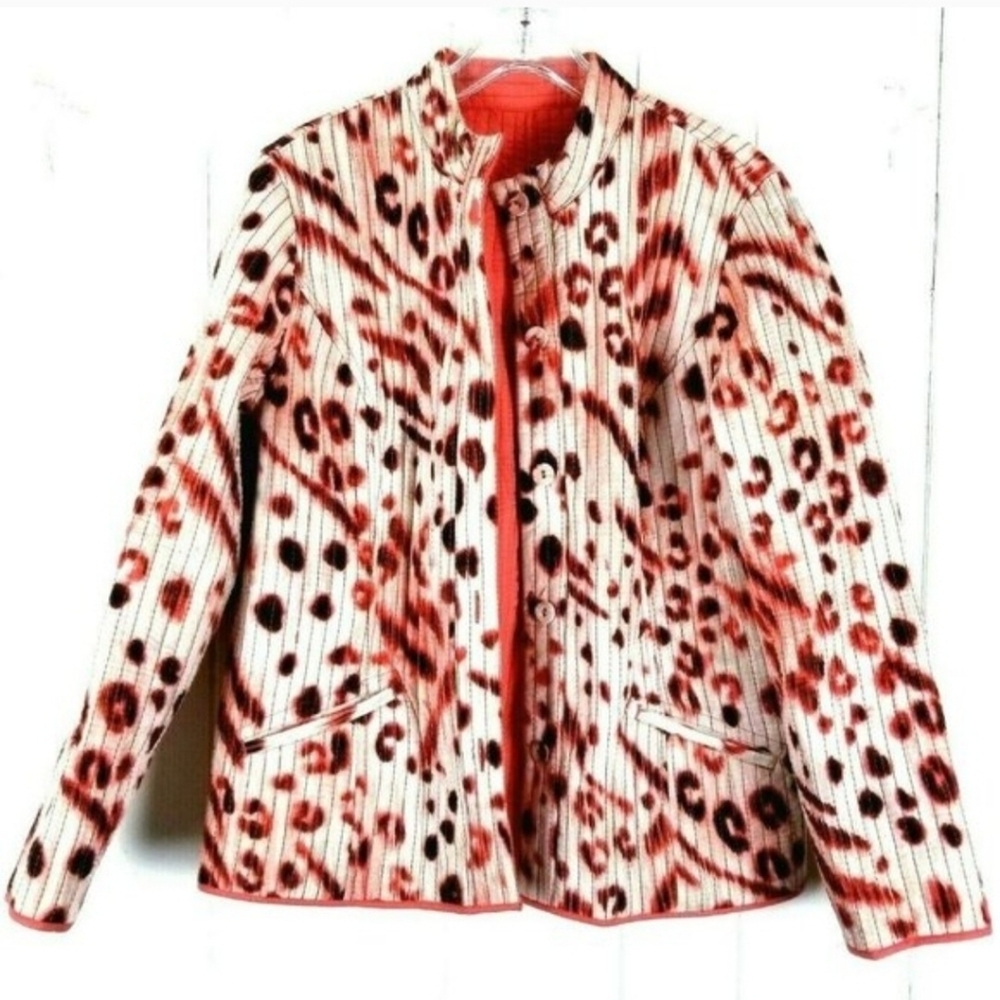 Chico's Vibrant Animal Print Blazer Size 2X REVERSIBLE.NWOT - Picture 7 of 14
